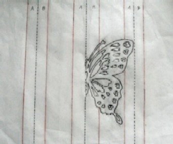 紙布切り絵&立体切り絵「蝶の標本」下絵
