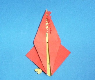折り紙切り絵・ありがとう文字入り折り鶴・作り方3