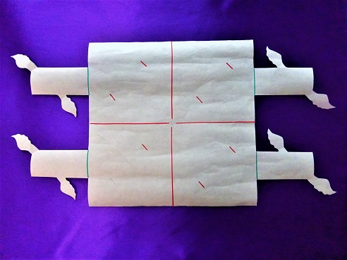 ペーパー折り鶴「四羽の天使連鶴②」の型紙