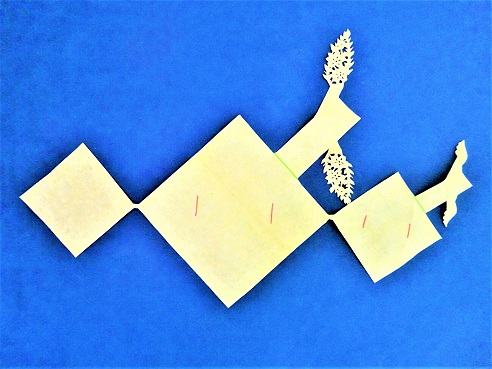 ペーパー折り鶴「たかいたかい～」の展開図