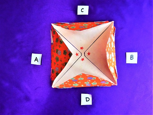 ペーパー折り鶴「ずろい」の折り方の製作途中