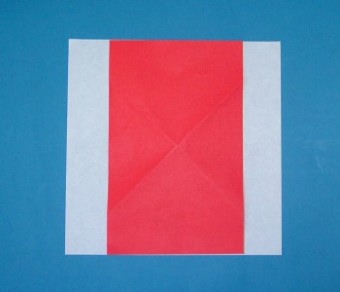 折り紙二枚使っての折り鶴・折り方5
