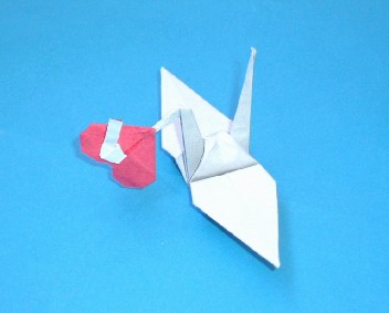 ハート&折り鶴・折り方3